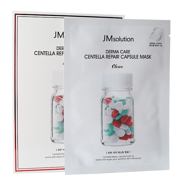 Mặt Nạ Căng Bóng Da JM Solution Derma Care Centella Repair Capsule Mask Clear